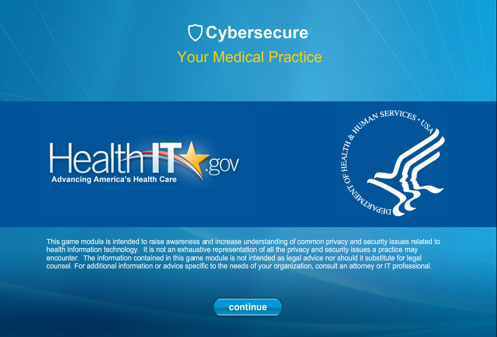 ONC Game Cybersecure  Your Medical Practice
